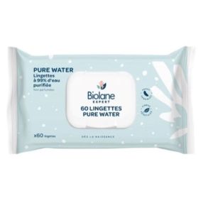 Pure Water Lingettes non Parfumées 60 Lingettes