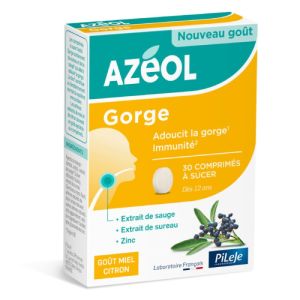 Azeol gorge goût miel citron 10 comprimés à sucer
