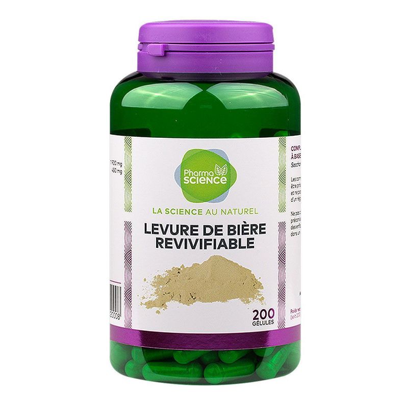 Levure de bière revivifiable Pharmascience x 200 gélules