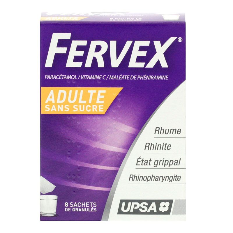 Fervex Sachets De Granulés Sans Sucre Adulte Upsa X 8