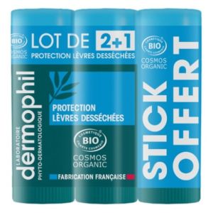 Protection Lèvres Desséchées Bio Stick - 2x4g + 1 OFFERT