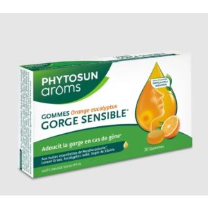 Gommes orange eucalyptus gorge sensible 30 gommes