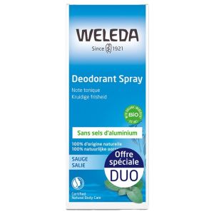 Déodorant Spray à la Sauge Lot de 2 x 100 ml