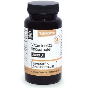 Vitamine D3 Liposomale 2000 UI Immunité & Santé Osseuse 30 gélules