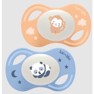 Duo de sucettes nuit anatomiques extra-fines – Panda et Singe 6-18m