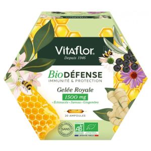 BioDéfense Gelée Royale Bio 1500 mg 20 Ampoules