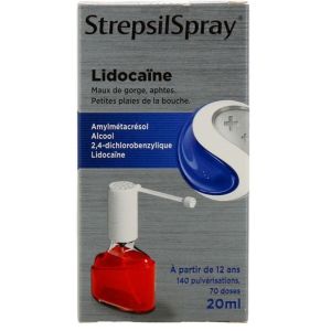 Strepsilspray lidocaine 140 pulvérisations 20ml