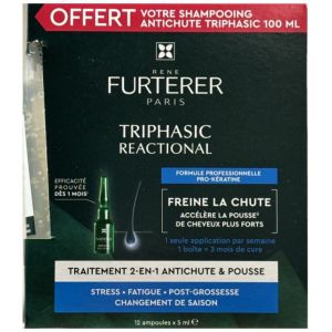 Triphasic Reactional 12 ampoules + Shampooing Triphasic 100ml offert