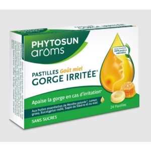 Pastilles goût miel gorge irritée 24 pastilles