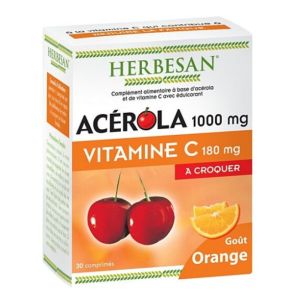 Acerola 1000 goût orange 30 comprimés