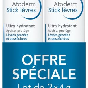 Atoderm Stick Lèvres Ultra-Hydratant Lot de 2 x 4 g