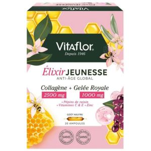 Elixir Jeunesse Anti-âge Global Goût Neutre 20 ampoules