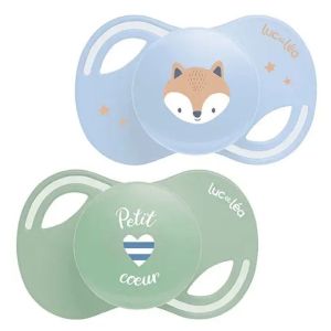 Duo de sucettes anatomiques extra-fines – Renard et Petit Coeur 0-6m