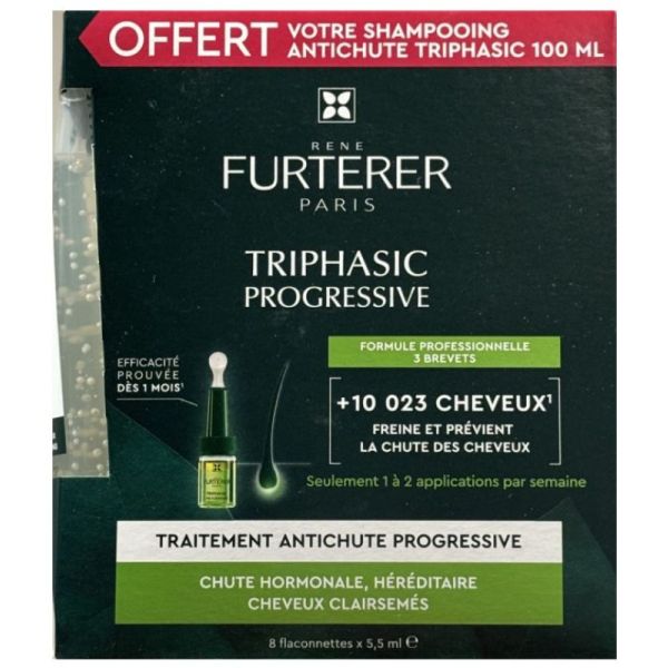 Triphasic Progressive 8 flacons + Shampooing Triphasic 100ml offert