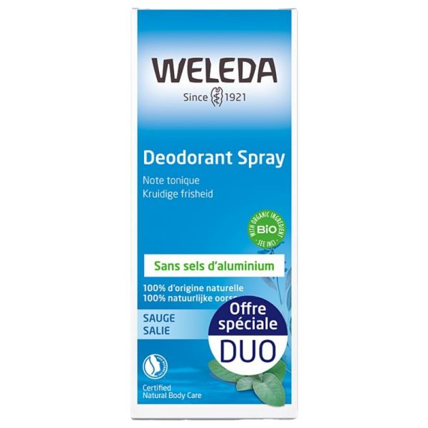 Déodorant Spray à la Sauge Lot de 2 x 100 ml