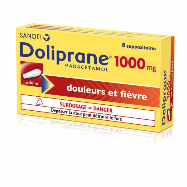 Doliprane 1000mg 8 suppositoires