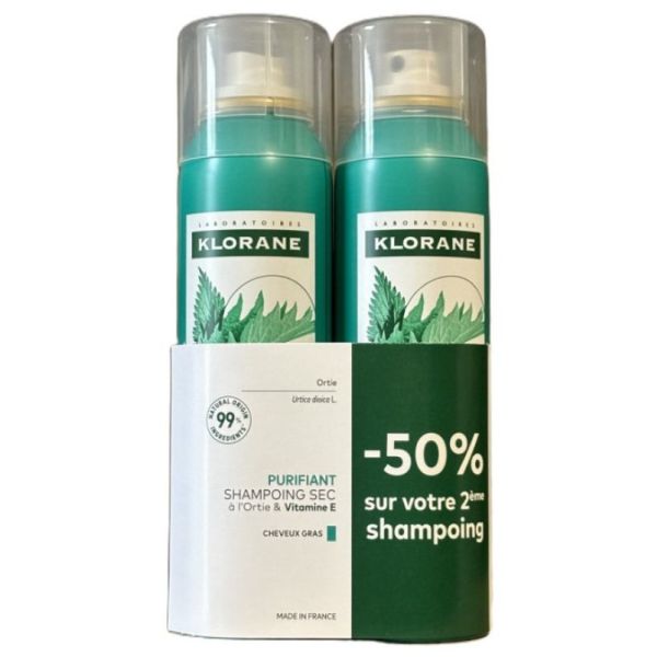 Shampoing Sec à l'Ortie Lot de 2x150ml