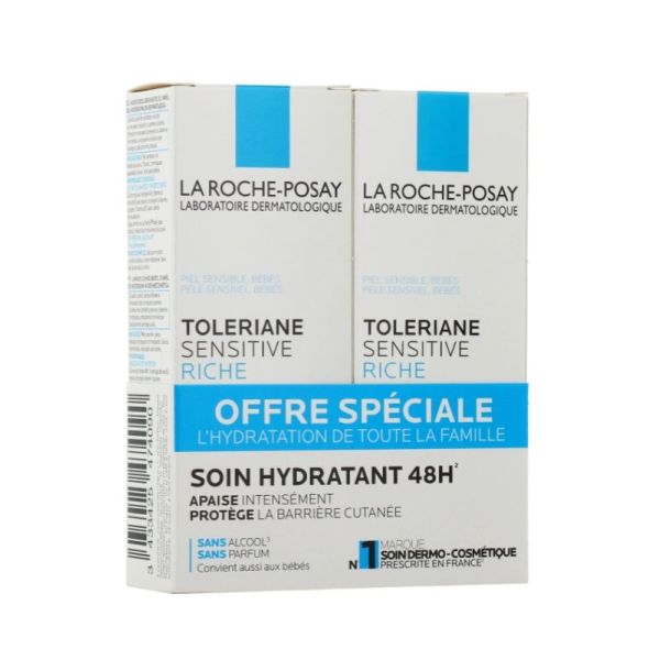 Tolériane Sensitive Riche Soin Hydratant 2x40ml