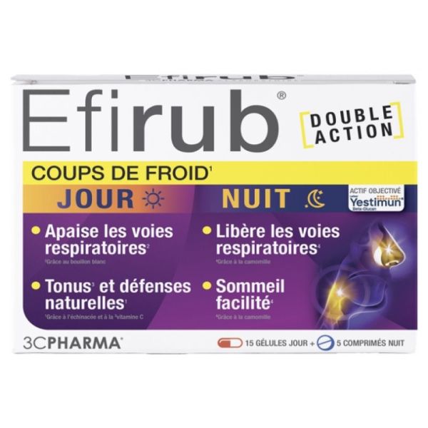 Efirub Coups de Froid 15 Gélules Jour + 5 Comprimés Nuit