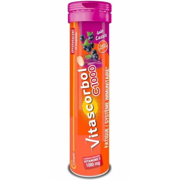 Vitamine C 1000mg Cassis x15 Comprimés Effervescents