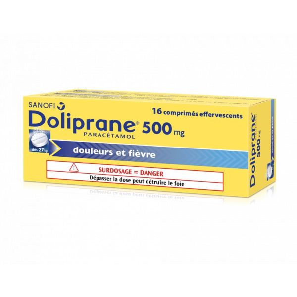 Doliprane 500mg 16 effervescents