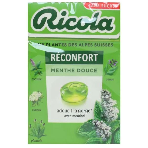 Pastilles à sucer Réconfort menthe douce sans sucres 50g