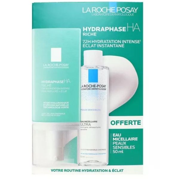 Hydraphase HA coffret crème riche 50ml + eau micellaire offerte