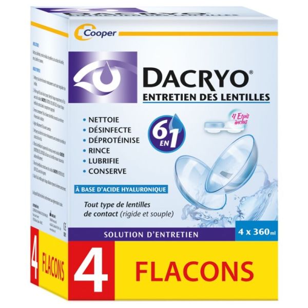 Entretien des Lentilles Lot de 4 x 360 ml