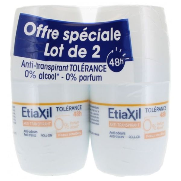 Tolérance Anti-Transpirant Peaux Sensibles Roll-On Lot de 2 x 50 ml