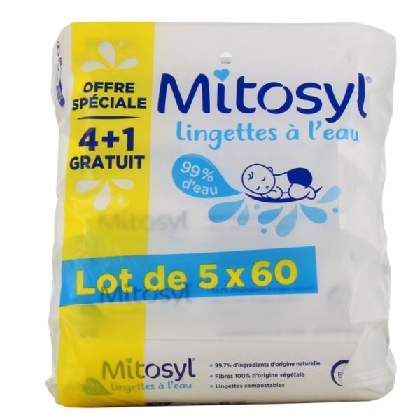 Lingettes à l'eau 5x60