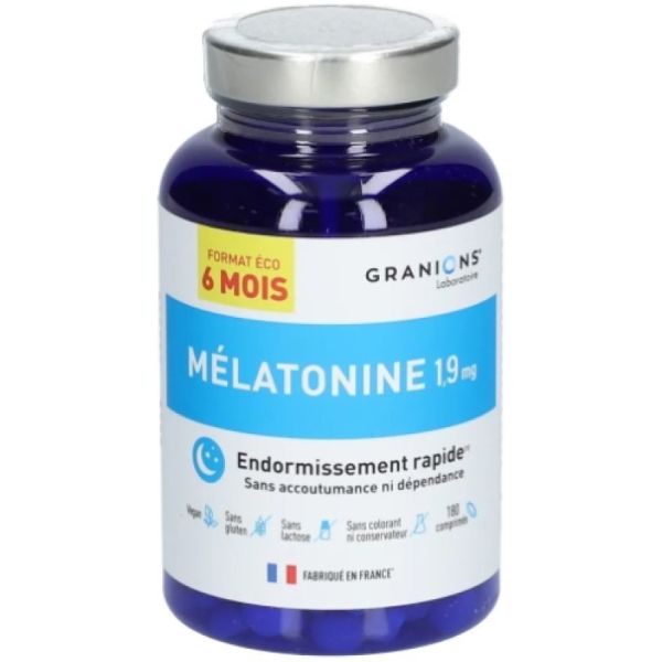 Mélatonine 1,9 mg Endormissement rapide 180 comprimés