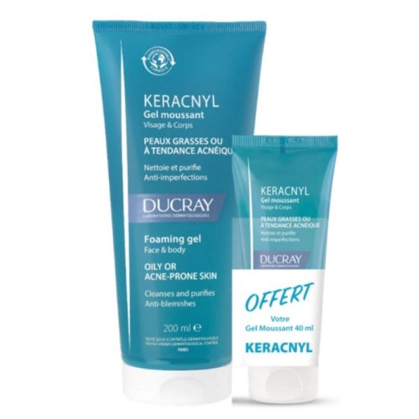 Keracnyl kit gel lavant peau grasse 200ml + gel 40ml