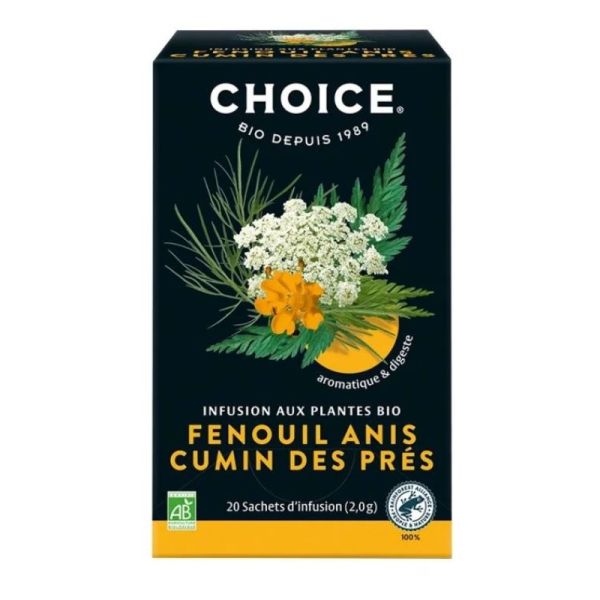 Infusion bio Fenouil Anis Cumin des près 20 sachets