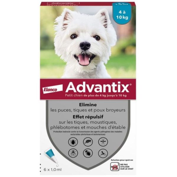 Advantix petit chien 4 à 10kg 6 pipettes