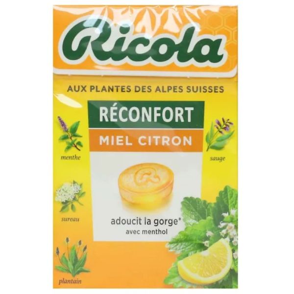 Pastilles à sucer Réconfort miel citron sans sucres 50g