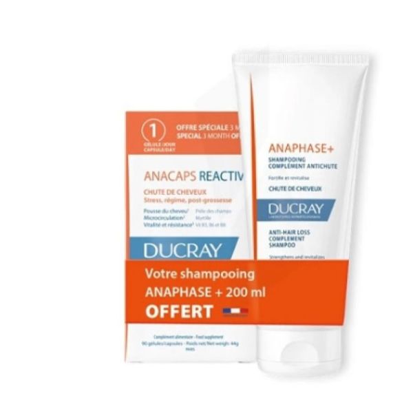 Anacaps Reactiv 90 Gélules+Shampoing Offert 200ml