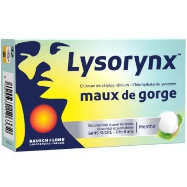 Lysorynx Maux de Gorge Menthe x36