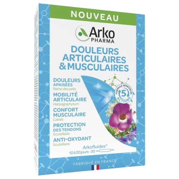 Arkofluides Douleurs Articulaires & Musculaires 20 Ampoules