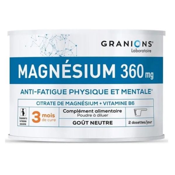 Magnésium 360mg Fatigue physique et mentale